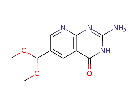 Molecular Structure of 87373-67-9 (Pyrido[2,3-d]pyrimidin-4(1H)-one, 2-amino-6-(dimethoxymethyl)-)