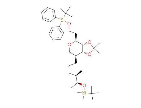 <3aS-<3aα,4α,7aα,7α(2Z,4S<sup>*</sup>,5R<sup>*</sup>)>>-tetrahydro-2,2-dimethyl-4-<2-<<(1,1-dimethylethyl)diphenylsilyl>oxy>ethyl>-7-<5-<<(1,1-dimethylethyl)dimethylsilyl>oxy>-4-methyl-2-hexenyl>-4H-1,3-dioxolo<4,5-c>pyran