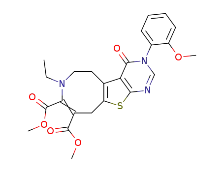 dimethyl 7-ethyl-3-(2-methoxyphenyl)-4-oxo-3,4,5,6,7,10-hexahydropyrimido[5',4':4,5]thieno[3,2-d]azocine-8,9-dicarboxylate