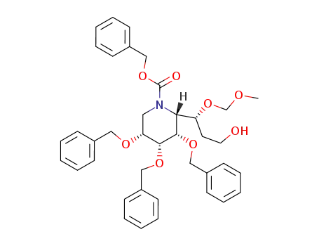(2S,3S,4R,5R)-1-Carbobenzoxy-3,4,5-tris(benzyloxy)-2-<(1R)-3-hydroxy-1-<(methoxymethyl)oxy>propyl>piperidine