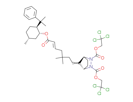 N,N'-Bis<(2,2,2-trichloroethoxy)carbonyl>-7-<(E)-6-<(8-phenylcarbomenthyl)oxy>-3,3-dimethyl-5-hexenylidene>-2,3-diazabicyclo<2.2.1>heptane