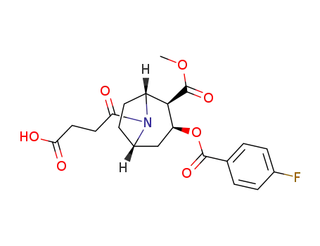 Molecular Structure of 1422032-26-5 (methyl (1R,2R,3S,5S)-3-(4'-fluorobenzoyloxy)-8-succinyl-8-azabicyclo[3.2.1]octane-2-carboxylate)