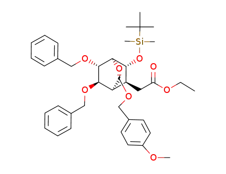 [(1S,3S,4S,5S,6R,7S,8R)-7,8-Bis-benzyloxy-6-(tert-butyl-dimethyl-silanyloxy)-3-(4-methoxy-benzyloxy)-2-oxa-bicyclo[2.2.2]oct-5-yl]-acetic acid ethyl ester