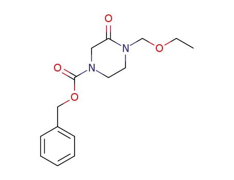 Molecular Structure of 133473-90-2 (4-carbobenzoxy-1-(ethoxymethylene)-2-ketopiperazine)