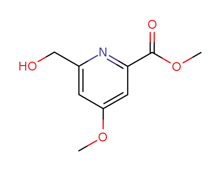 Molecular Structure of 109880-39-9 (2-Pyridinecarboxylic acid, 6-(hydroxymethyl)-4-methoxy-, methyl ester)