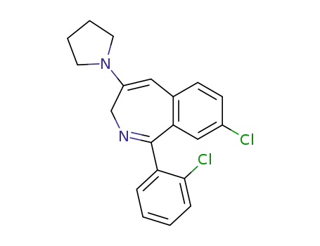 Molecular Structure of 81389-23-3 (3H-2-Benzazepine, 8-chloro-1-(2-chlorophenyl)-4-(1-pyrrolidinyl)-)