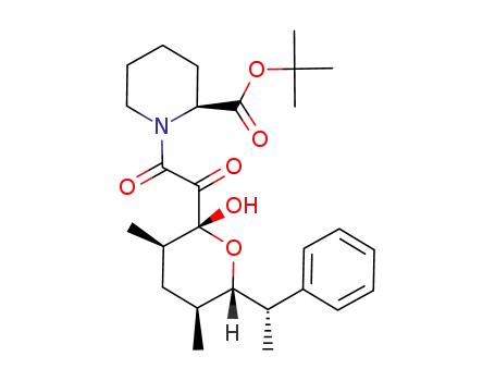 (S)-1-{2-[(2R,3R,5S,6S)-2-Hydroxy-3,5-dimethyl-6-((S)-1-phenyl-ethyl)-tetrahydro-pyran-2-yl]-2-oxo-acetyl}-piperidine-2-carboxylic acid tert-butyl ester
