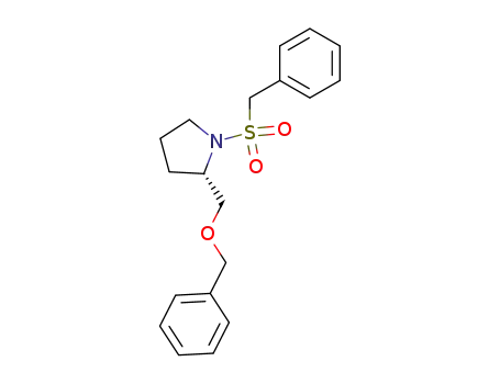 Molecular Structure of 89598-04-9 (Pyrrolidine, 2-[(phenylmethoxy)methyl]-1-[(phenylmethyl)sulfonyl]-, (S)-)