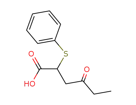 Molecular Structure of 84796-89-4 (Hexanoic acid, 4-oxo-2-(phenylthio)-)