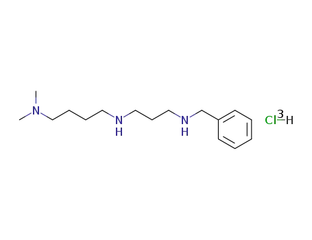 Molecular Structure of 87639-95-0 (1,4-Butanediamine, N,N-dimethyl-N'-[3-[(phenylmethyl)amino]propyl]-,
trihydrochloride)