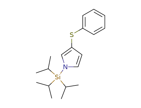 Molecular Structure of 90971-73-6 (1H-Pyrrole, 3-(phenylthio)-1-[tris(1-methylethyl)silyl]-)