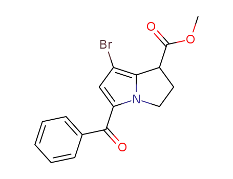 Molecular Structure of 80965-19-1 (methyl 5-benzoyl-7-bromo-1,2-dihydro-3H-pyrrolo<1,2-a>pyrrole-1-carboxylate)