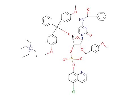 Molecular Structure of 80015-63-0 (C<sub>54</sub>H<sub>47</sub>ClN<sub>4</sub>O<sub>12</sub>P<sup>(1-)</sup>*C<sub>8</sub>H<sub>20</sub>N<sup>(1+)</sup>)