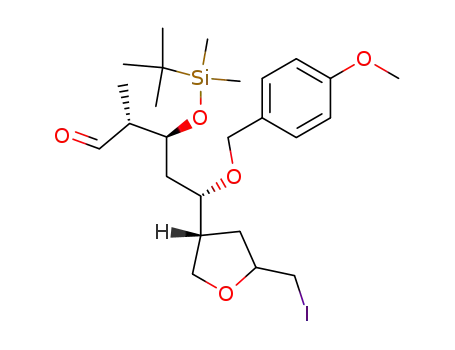 (2R,3S,5S)-3-(tert-Butyl-dimethyl-silanyloxy)-5-((R)-5-iodomethyl-tetrahydro-furan-3-yl)-5-(4-methoxy-benzyloxy)-2-methyl-pentanal