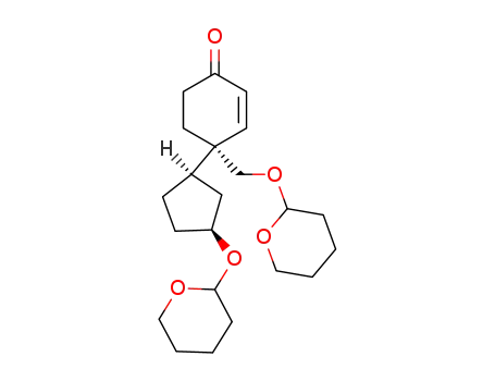 Molecular Structure of 74552-14-0 ((S)-4-[(1R,3S)-3-(Tetrahydro-pyran-2-yloxy)-cyclopentyl]-4-(tetrahydro-pyran-2-yloxymethyl)-cyclohex-2-enone)