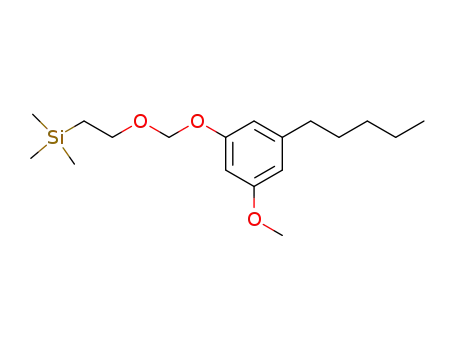 Molecular Structure of 91817-39-9 (Silane, [2-[(3-methoxy-5-pentylphenoxy)methoxy]ethyl]trimethyl-)