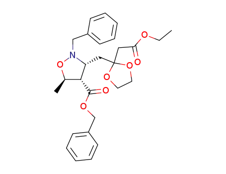 benzyl (3,4-cis:4,5-trans)-2-benzyl-3-<3-(ethoxycarbonyl)-2,2-(ethylenedioxy)propyl>-5-methylisoxazolidine-4-carboxylate