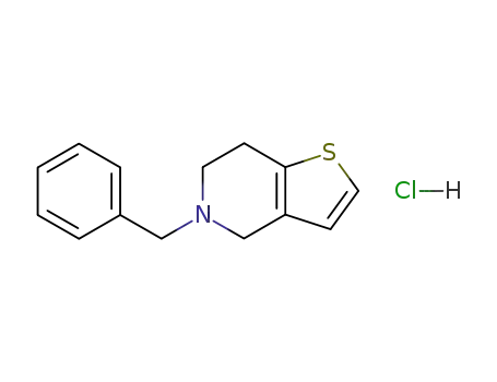 Molecular Structure of 54903-07-0 (5-benzyl-4,5,6,7-tetrahydro-thieno[3,2-<i>c</i>]pyridine; hydrochloride)