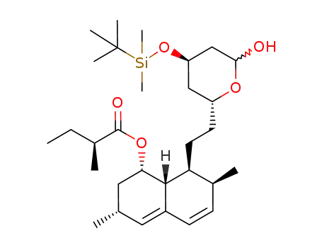 4(R)-(tert-butyldimethylsiloxy)-6(R)-<2-<1,2,6,7,8,8a(S)-hexahydro-2(S),6(R)-dimethyl-8(S)-<<2(S)-methylbutyryl>oxy>-1(S)-naphthyl>ethyl>-2-hydroxy-3,4,5,6-tetrahydro-2H-pyran