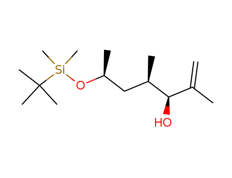 Molecular Structure of 117289-82-4 ((3R,4R,6S)-6-tert-butyldimethylsiloxy-3-hydroxy-2,4-dimethyl-1-heptene)