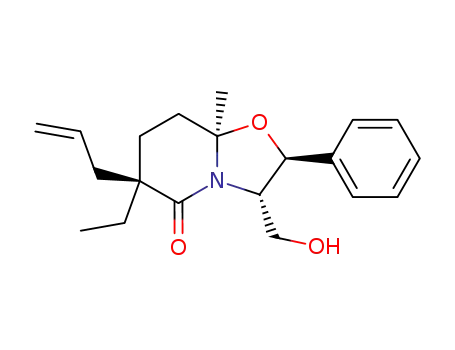 (2S,3S,6R,8aR)-6-allyl-6-ethyl-3-(hydroxymethyl)-8a-methyl-2-phenyl-5-oxo-2,3,6,7,8,8a-hexahydro-5H-oxazolo<3,2-a>pyridine