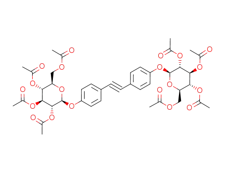 Molecular Structure of 83476-55-5 (Acetic acid (2S,3R,4S,5R,6R)-4,5-diacetoxy-6-acetoxymethyl-2-{4-[4-((2S,3R,4S,5R,6R)-3,4,5-triacetoxy-6-acetoxymethyl-tetrahydro-pyran-2-yloxy)-phenylethynyl]-phenoxy}-tetrahydro-pyran-3-yl ester)