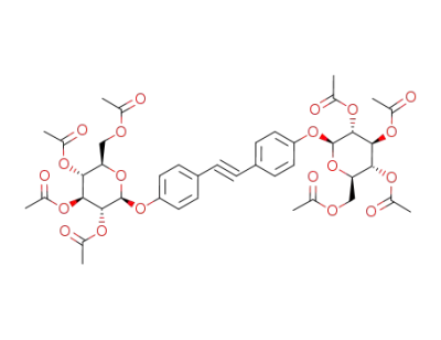 Molecular Structure of 83476-55-5 (Acetic acid (2S,3R,4S,5R,6R)-4,5-diacetoxy-6-acetoxymethyl-2-{4-[4-((2S,3R,4S,5R,6R)-3,4,5-triacetoxy-6-acetoxymethyl-tetrahydro-pyran-2-yloxy)-phenylethynyl]-phenoxy}-tetrahydro-pyran-3-yl ester)