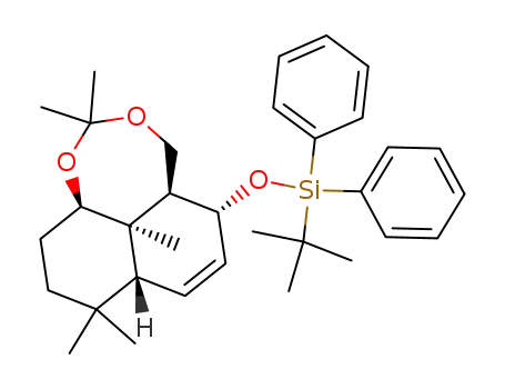 tert-Butyl-((1R,3aR,6aR,10aS,10bR)-4,4,8,8,10b-pentamethyl-3a,4,5,6,6a,10,10a,10b-octahydro-1H-7,9-dioxa-cyclohepta[de]naphthalen-1-yloxy)-diphenyl-silane