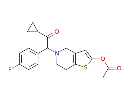 Molecular Structure of 1391194-50-5 (5-(2-cyclopropyl-1-(4-fluorophenyl) -2-oxoethyl)-4,5,6,7-tetrahydrothieno [3,2-c]pyridin-2-yl acetate)