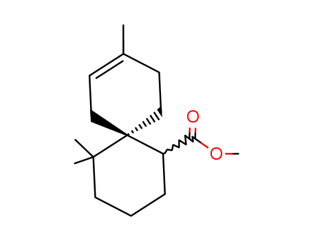 Molecular Structure of 88802-74-8 (Spiro[5.5]undec-8-ene-1-carboxylic acid, 5,5,9-trimethyl-, methyl ester)