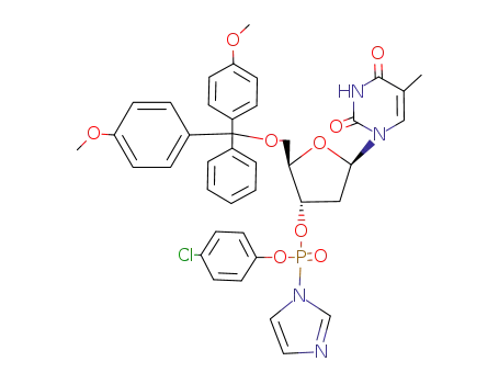 Thymidine, 5'-O-[bis(4-methoxyphenyl)phenylmethyl]-, 3'-(4-chlorophenyl
1H-imidazol-1-ylphosphonate)