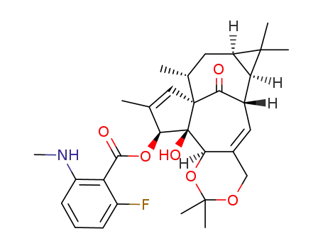 Molecular Structure of 1383427-59-5 (ingenol-5,20-acetonide-3-(2-fluoro-6-methylamino-benzoate))