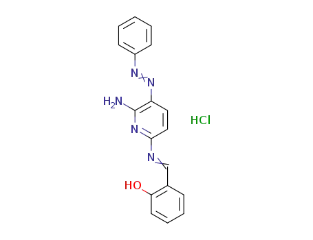Molecular Structure of 1454284-39-9 (2-({[6-amino-5-(2-phenyldiazenyl)pyridin-2-yl]imino}methyl)phenol hydrochloride)