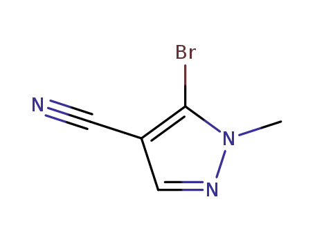 Molecular Structure of 1269293-80-2 (5-Bromo-1-methyl-1H-pyrazole-4-carbonitrile)