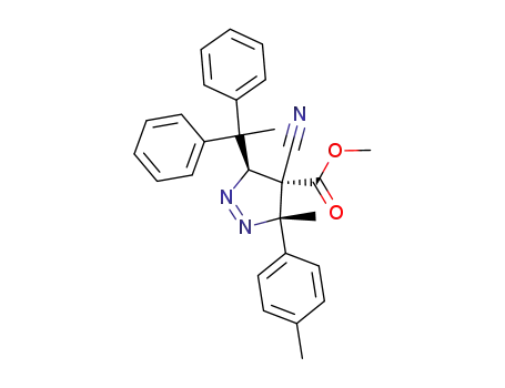 cis-4-cyano-5-(1,1-diphenylethyl)-4-(methoxycarbonyl)-3-methyl-3-(p-methylphenyl)-1-pyrazoline