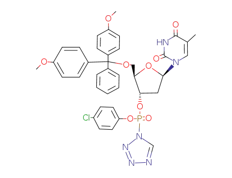 Thymidine, 5'-O-[bis(4-methoxyphenyl)phenylmethyl]-, 3'-(4-chlorophenyl
1H-tetrazol-1-ylphosphonate)
