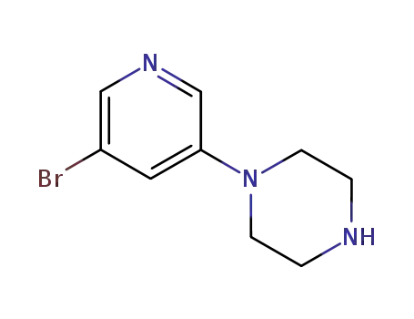 Molecular Structure of 412347-30-9 (1-(5-Bromo-3-pyridyl)piperazine)