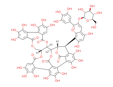 Molecular Structure of 1487430-09-0 (1-deoxyvescalagin-(1β→8)-myrtillin)