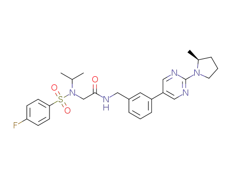 (S)-2-(4-fluoro-N-isopropylphenylsulfonamido)-N-(3-(2-(2-methylpyrrolidin-1-yl)pyrimidin-5-yl)benzyl)acetamide