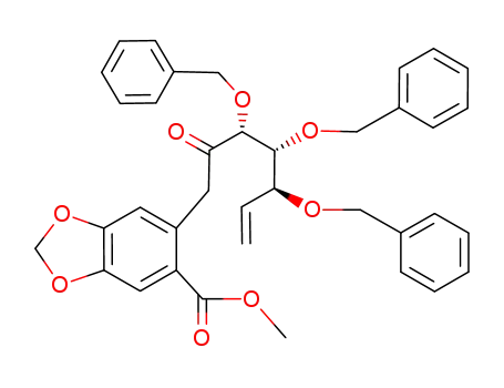 6-((3R,4R,5S)-3,4,5-Tris-benzyloxy-2-oxo-hept-6-enyl)-benzo[1,3]dioxole-5-carboxylic acid methyl ester