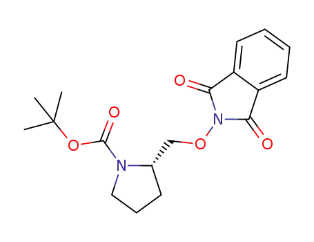 Molecular Structure of 952747-36-3 (tert-butyl (2S)-2-[[(1,3-dihydro-1,3-dioxo-2H-isoindol-2-yl)oxy]methyl]-pyrrolidine-1-carboxylate)