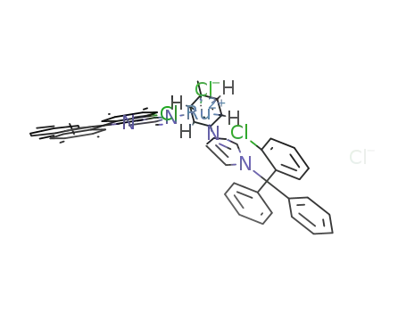 Molecular Structure of 1581279-26-6 ([(η<sup>6</sup>-p-cymene)RuCl(clotrimazole)<sub>2</sub>]Cl)