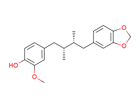 Molecular Structure of 55890-24-9 (4-[(2R,3R)-4-(1,3-Benzodioxol-5-yl)-2,3-dimethylbutyl]-2-methoxyphenol)