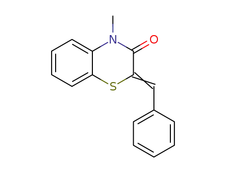 Molecular Structure of 30752-17-1 (2H-1,4-Benzothiazin-3(4H)-one, 4-methyl-2-(phenylmethylene)-)