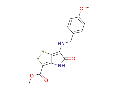 1,2-Dithiolo[4,3-b]pyrrole-3-carboxylic acid,
4,5-dihydro-6-[[(4-methoxyphenyl)methyl]amino]-5-oxo-, methyl ester