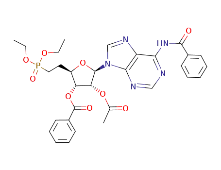 N<sup>6</sup>-benzoyl-9-(2-O-acetyl-3-O-benzoyl-5,6-dideoxy-6-diethylphosphono-β-D-ribo-hexofuranosyl)adenine