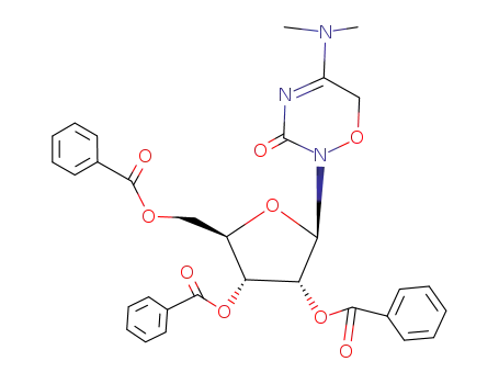 5-dimethylamino-2-(tri-<i>O</i>-benzoyl-β-<i>D</i>-ribofuranosyl)-6<i>H</i>-[1,2,4]oxadiazin-3-one