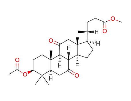 Molecular Structure of 57706-68-0 (methyl (3beta,5alpha)-3-(acetyloxy)-4,4,14-trimethyl-7,11-dioxocholan-24-oate)