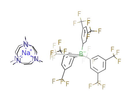 Molecular Structure of 1609468-45-2 (bis(1,4,7-trimethyl-1,4,7-triazacyclononane)sodium tetrakis{3,5-bis(trifluoromethyl)phenyl}borate)