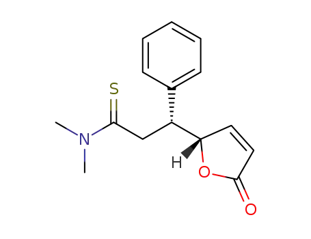 Molecular Structure of 1638616-31-5 ((R)-N,N-dimethyl-3-((S)-5-oxo-2,5-dihydrofuran-2-yl)-3-phenylpropanethioamide)